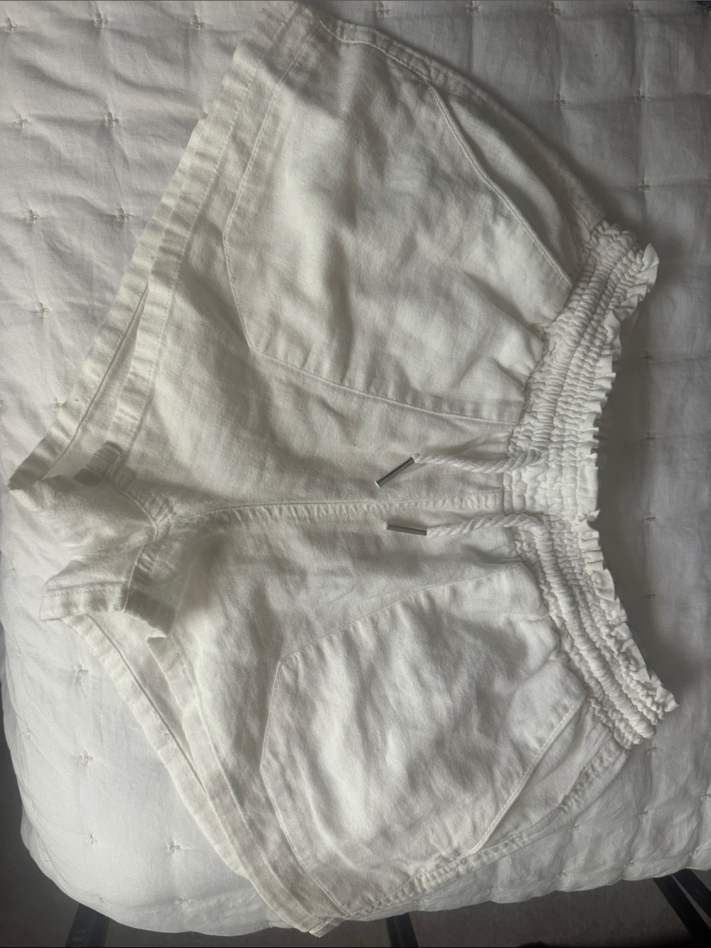 Love Tree White Smocked Waist Athletic Shorts